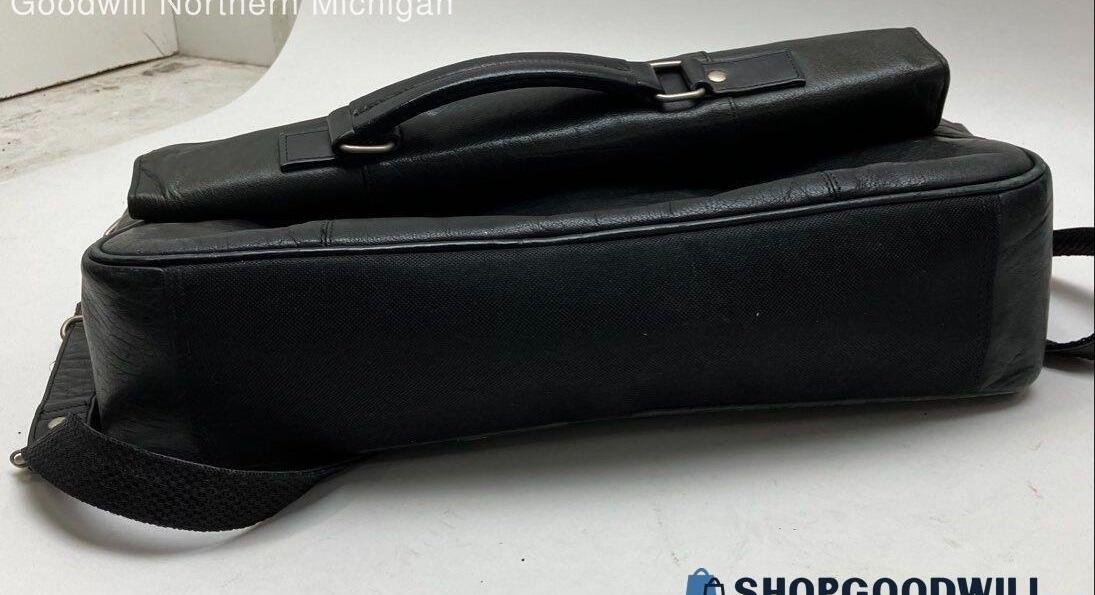 Wilsons Black Leather Messenger Bag