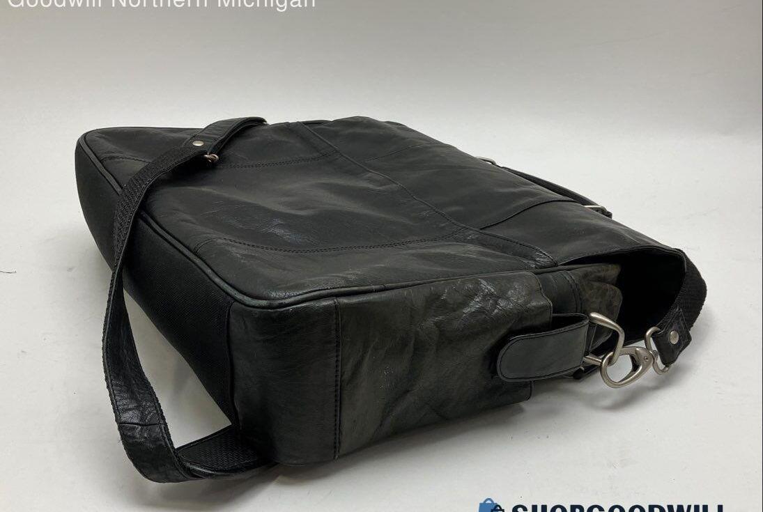 Wilsons Black Leather Messenger Bag