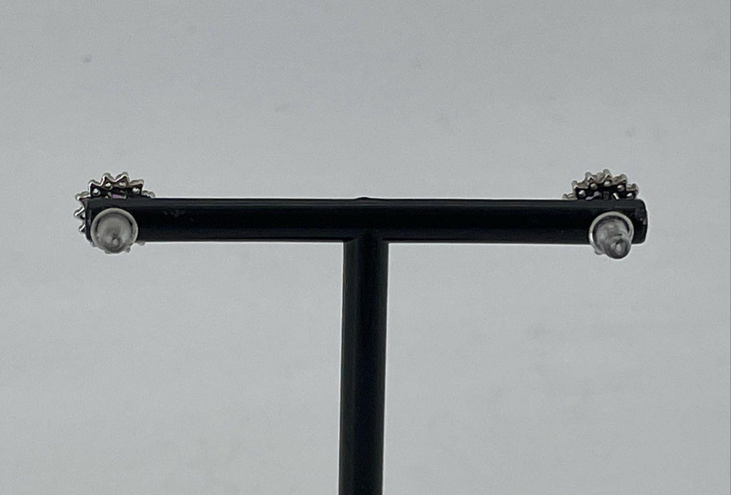 925 Sterling Silver Stud Earrings w/ Amethyst 1.57g