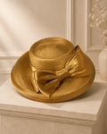 Giovannio New York Gold Bow Hat OS | Sculpted Occasion Church Hat