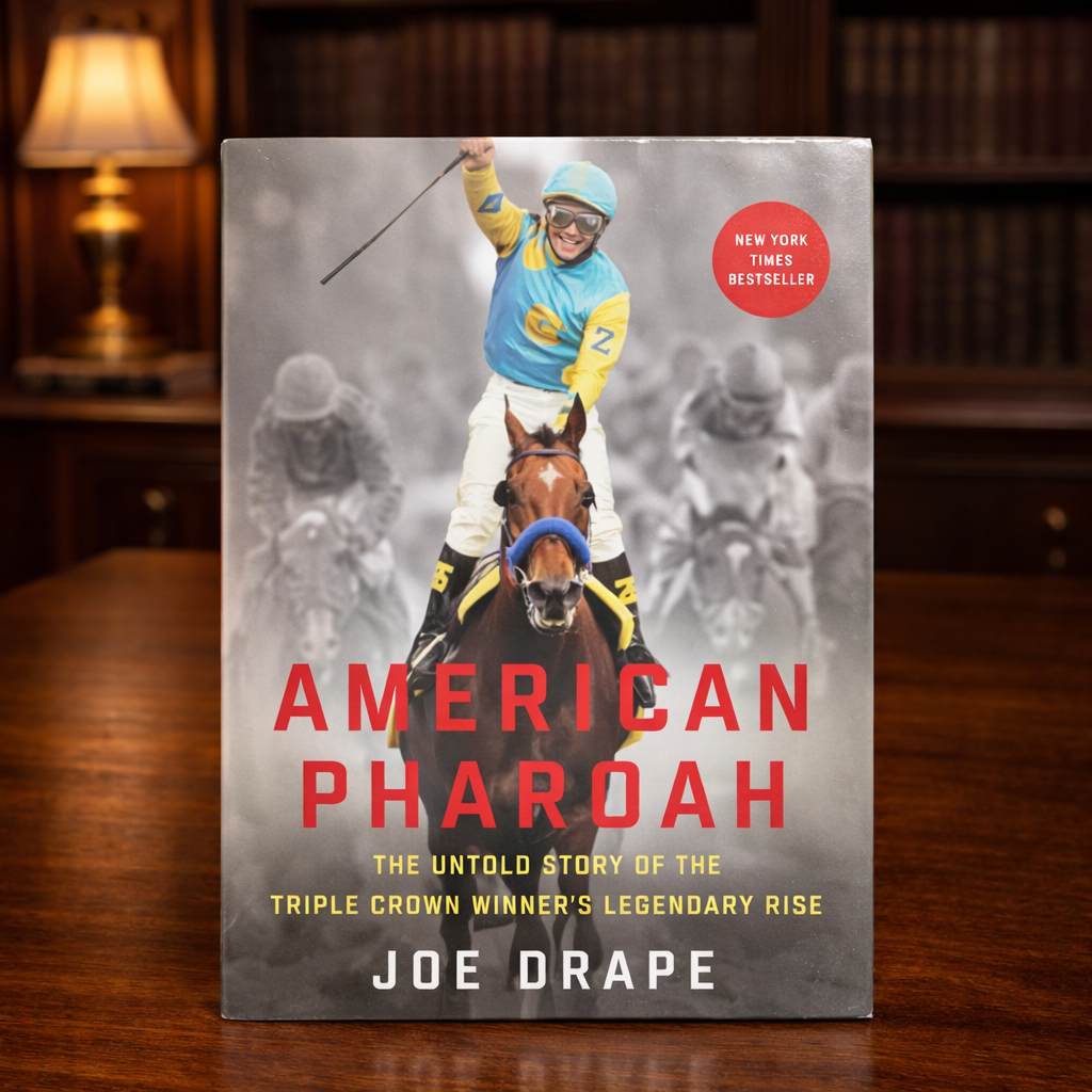 American Pharoah The Untold Story of the Triple Crown Winner's Legendary Rise by Joe Drape Signed by Joe Drape First Edition 2016 Hardcover (Fixes)