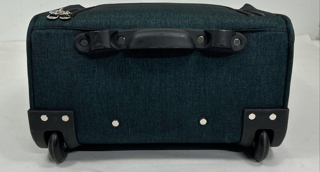 London Fog Teal Carry-On Suitcase, Compact Rolling Travel Bag with Telescoping Handle