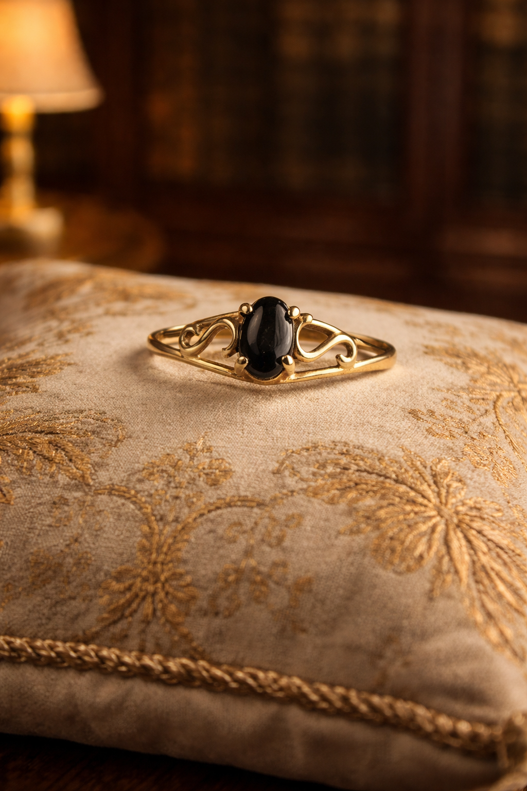 10K Gold Vintage Star Sapphire Ring Cabochon Asterism Size 5.75 Delicate Gold Band