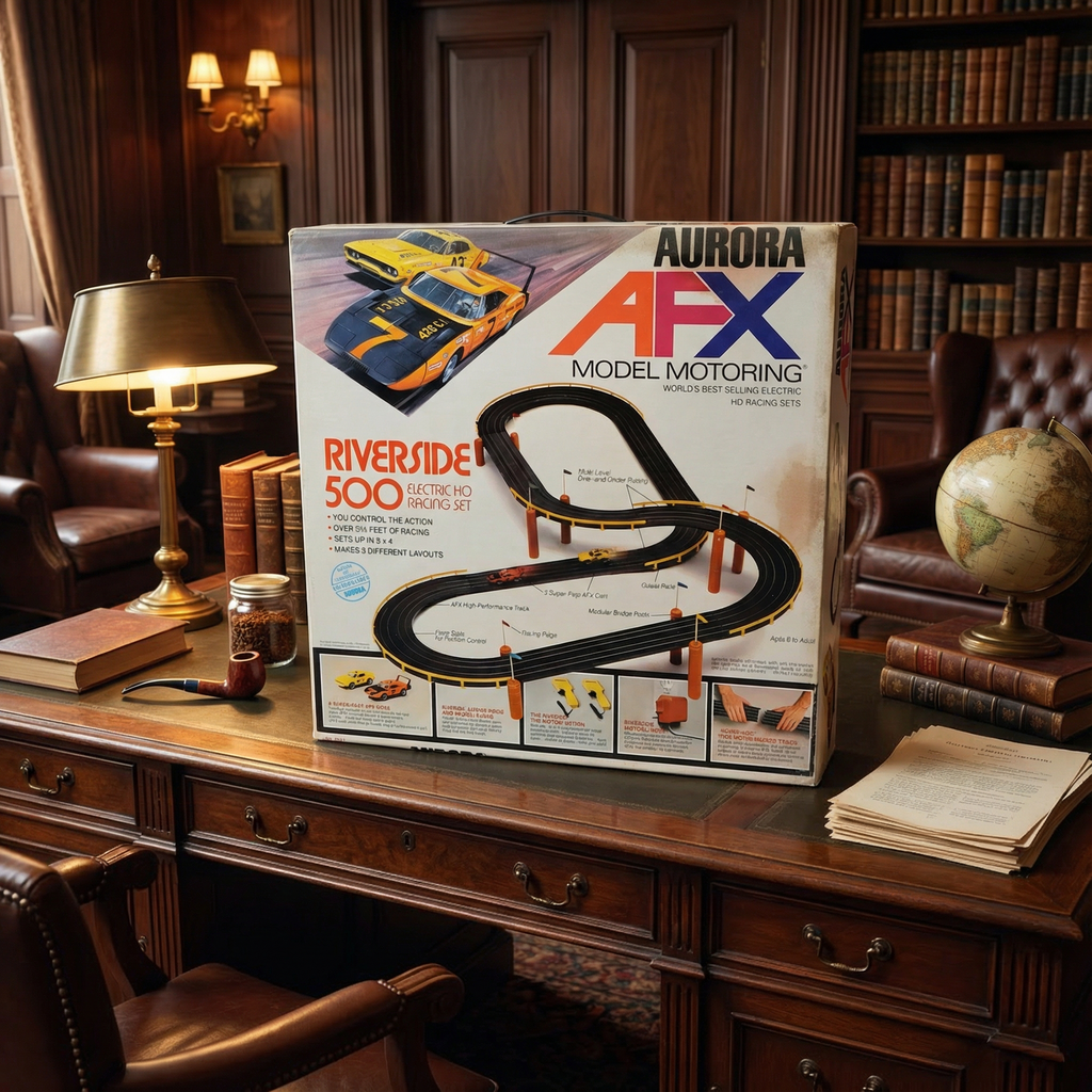 Vintage Aurora AFX Model Motoring Riverside 500 Electric HO Racing Set 1973