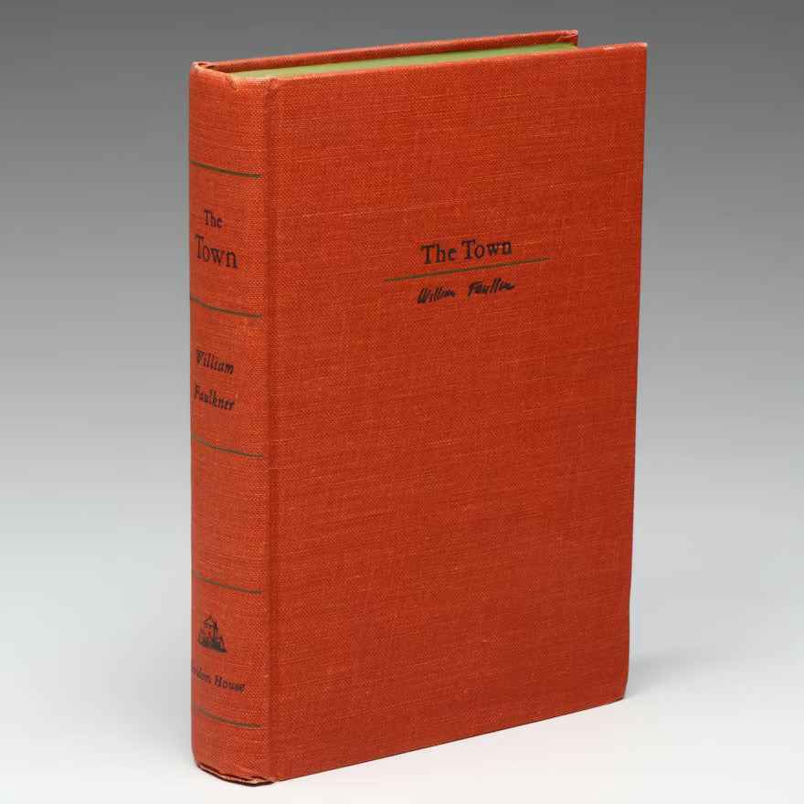 The Town by William Faulkner, 1957 Random House first edition in unclipped dust jacket, view 3