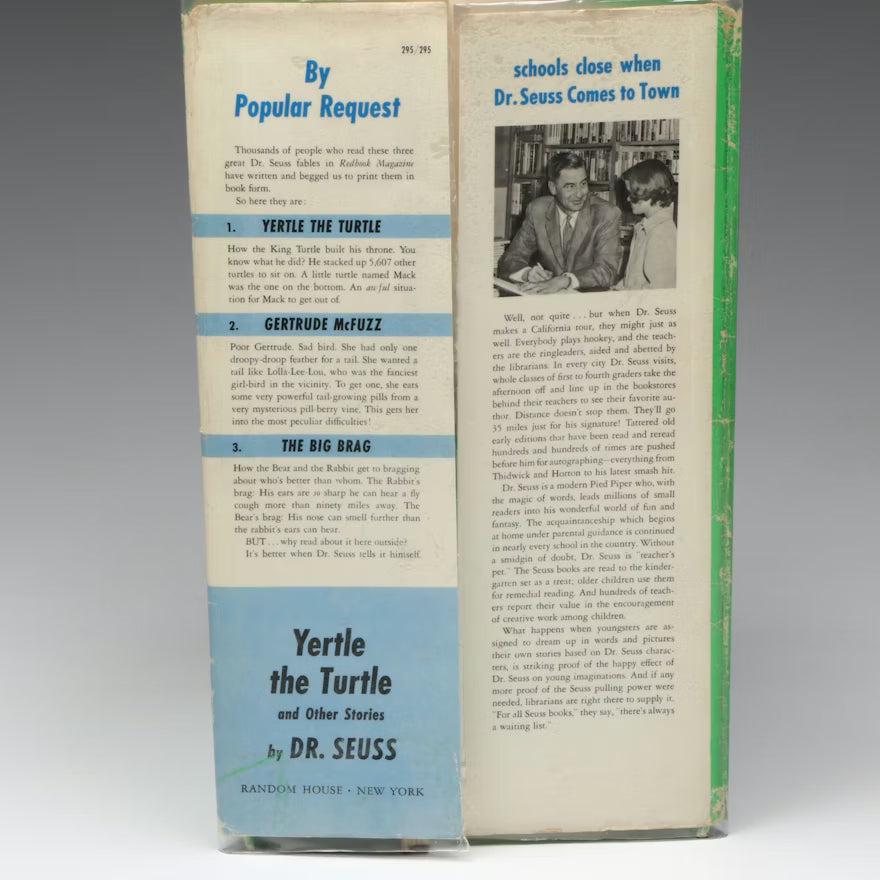 Yertle the Turtle and Other Stories by Dr. Seuss, 1958 Random House hardcover in dust jacket, view 3