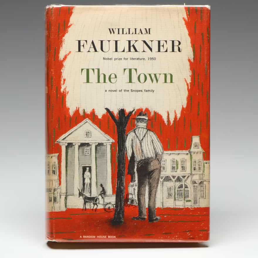 The Town by William Faulkner, 1957 Random House first edition in unclipped dust jacket, view 5