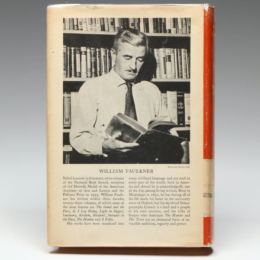 The Town by William Faulkner, 1957 Random House first edition in unclipped dust jacket, view 6