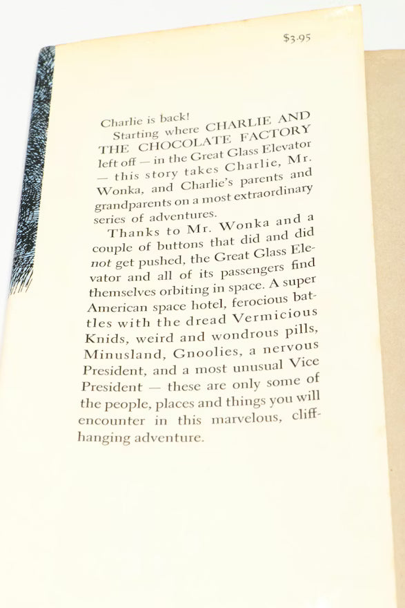 Charlie and the Great Glass Elevator by Roald Dahl 1972 First Edition Alfred A Knopf Hardcover with Dust Jacket