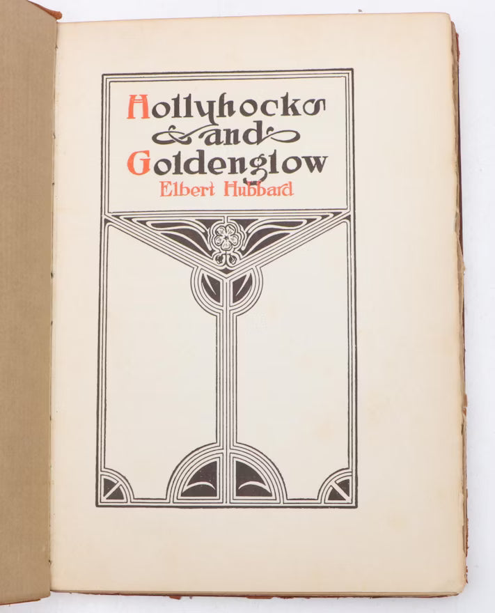 Hollyhocks and Goldenglow by Elbert Hubbard, 1912 signed numbered limited edition, view 4