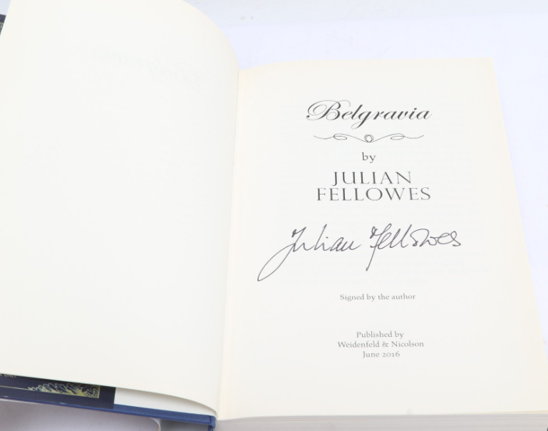 Belgravia by Julian Fellowes, Signed by Julian Fellowes UK First Edition with Original Wraparound Band (Fixes)