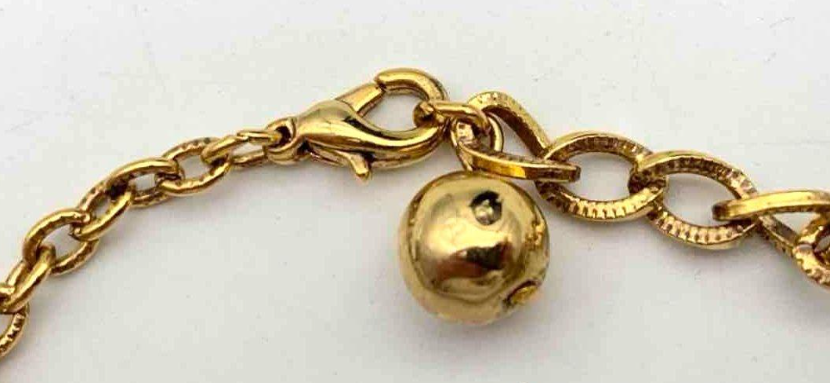Signed Berebi gold-tone filigree pendant necklace with purple stones, view 2