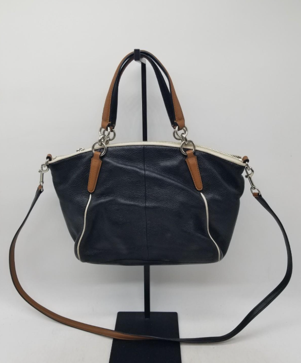 Coach Kelsey Black Pebbled Leather Shoulder Satchel Handbag Heavy Leather Retail Model