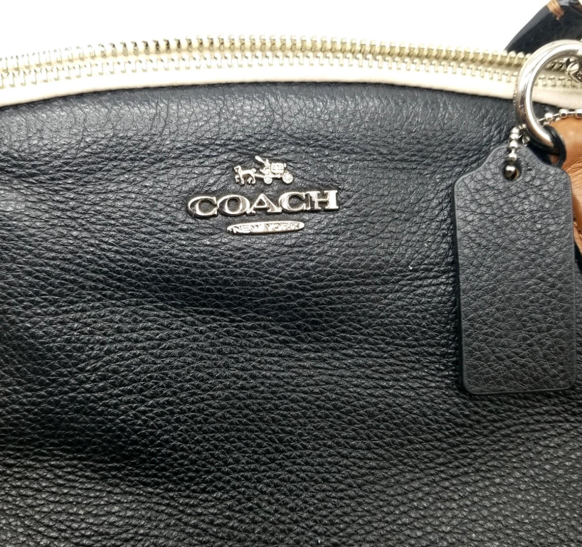 Coach Kelsey Black Pebbled Leather Shoulder Satchel Handbag Heavy Leather Retail Model