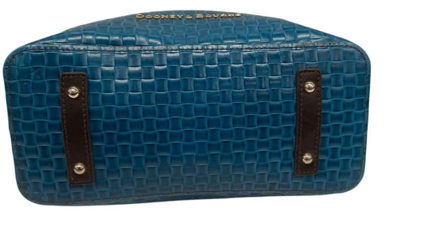 Dooney and Bourke Lilliana teal woven leather tote with matching wristlet, view 5