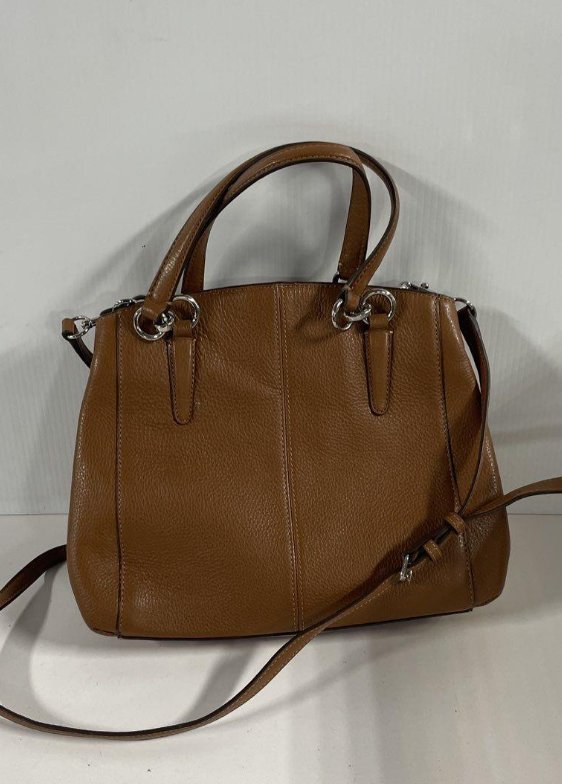 Coach Christie Carryall Brown Pebbled Leather Satchel | Authentic Leather Crossbody Shoulder Bag