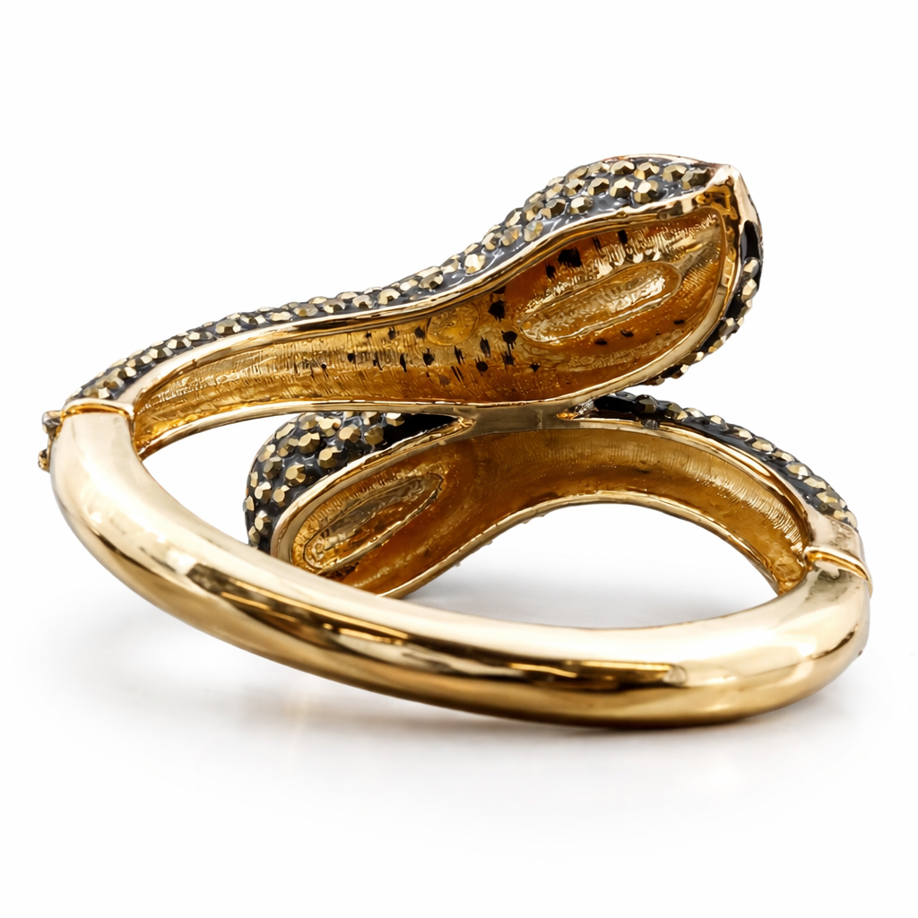 Butler and Wilson gold-tone crystal lily hinged cuff bracelet, view 4