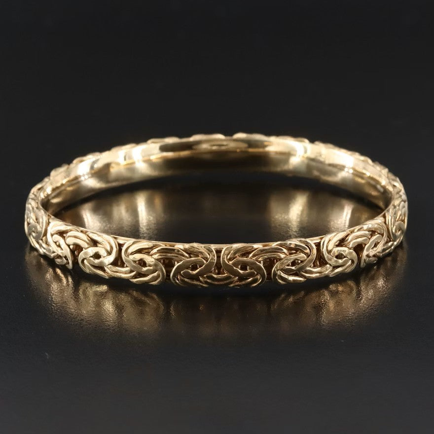 Gold-Tone Byzantine Bangle Bracelet – Classic Woven Design