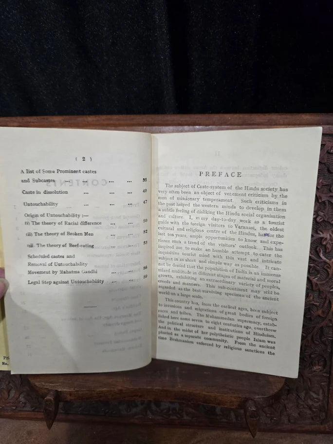 Caste System in India by P. M. Chakravorty Signed by P. M. Chakravorty 1954 Presentation Copy, Banaras Scholarly Booklet (Fixes)