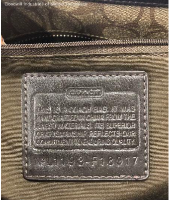 Coach Peyton Signature Coated Canvas Tote Brown and Black Leather Trim F181917