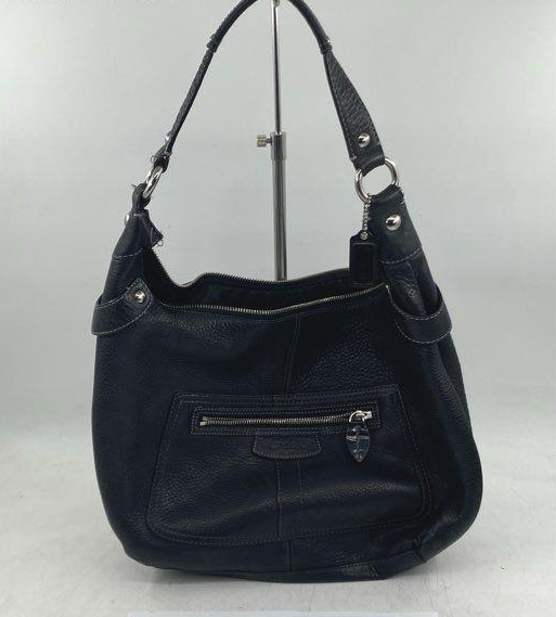 Coach Penelope black pebbled leather hobo shoulder bag, view 2
