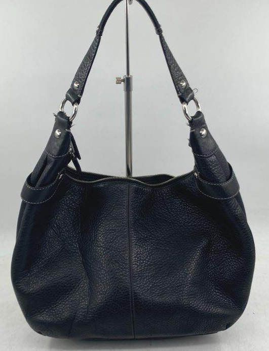 Coach Penelope Black Pebbled Leather Hobo Shoulder Bag | Authentic Classic Zip Pocket Designer Purse