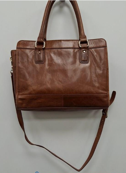 Cole Haan Brown Leather Large Tote Bag w/ Shoulder Strap Classic Work Satchel