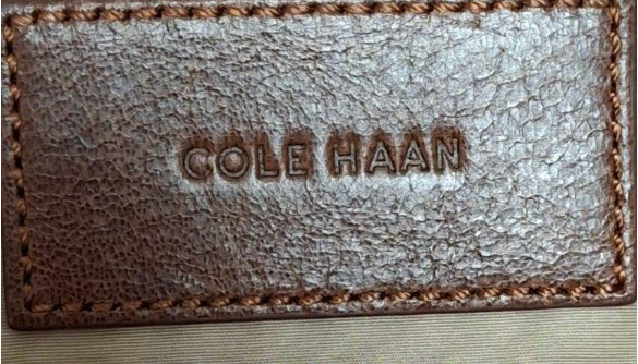 Cole Haan Brown Leather Large Tote Bag w/ Shoulder Strap Classic Work Satchel