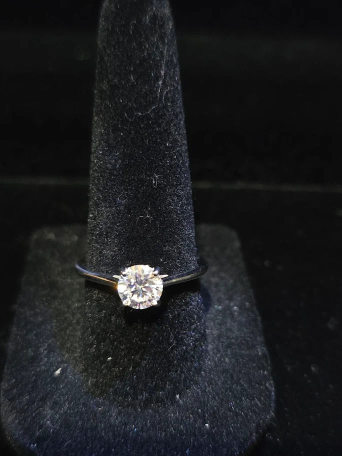 D’Joy 925 Sterling Silver Lab-Grown Diamond Solitaire Ring, Approx. 2 Carat Size 7