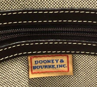 Dooney and Bourke Monogram Jacquard and Leather North South Tote Grey and Brown