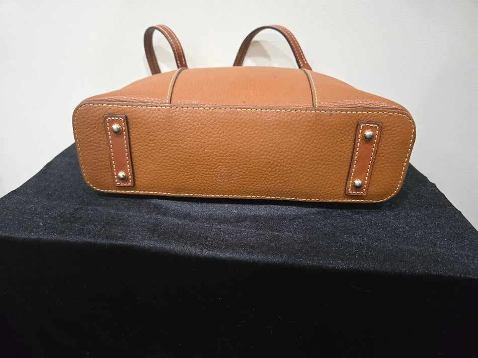 Dooney and Bourke camel tan pebbled leather Lexington shopper tote, view 6