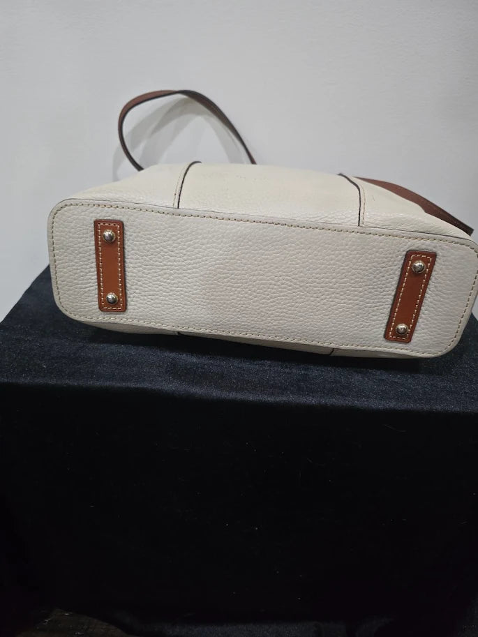 Dooney & Bourke Lexington Pebbled Leather Shopper Tote Bone Cream Shoulder Bag