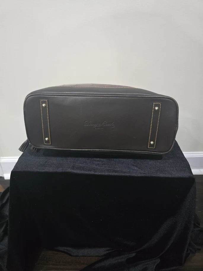 Dooney and Bourke Croc Embossed Leather Satchel Bundle (2 Bags) Brown and Bordeaux