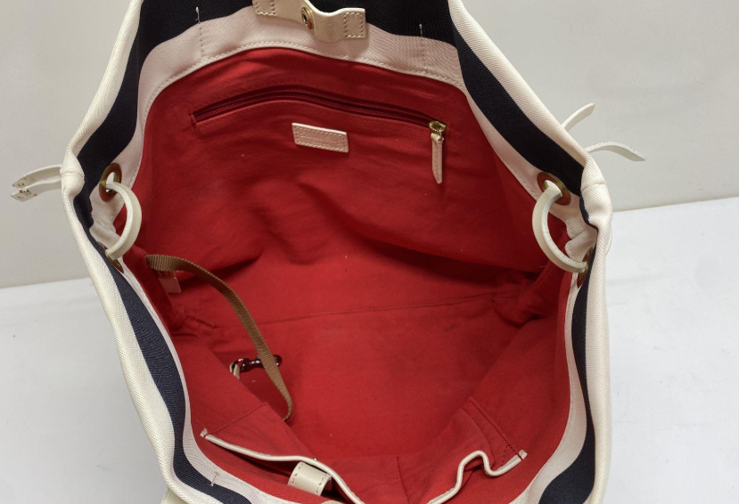 Dooney and Bourke nautical striped open-top shopper tote with braided straps, view 5