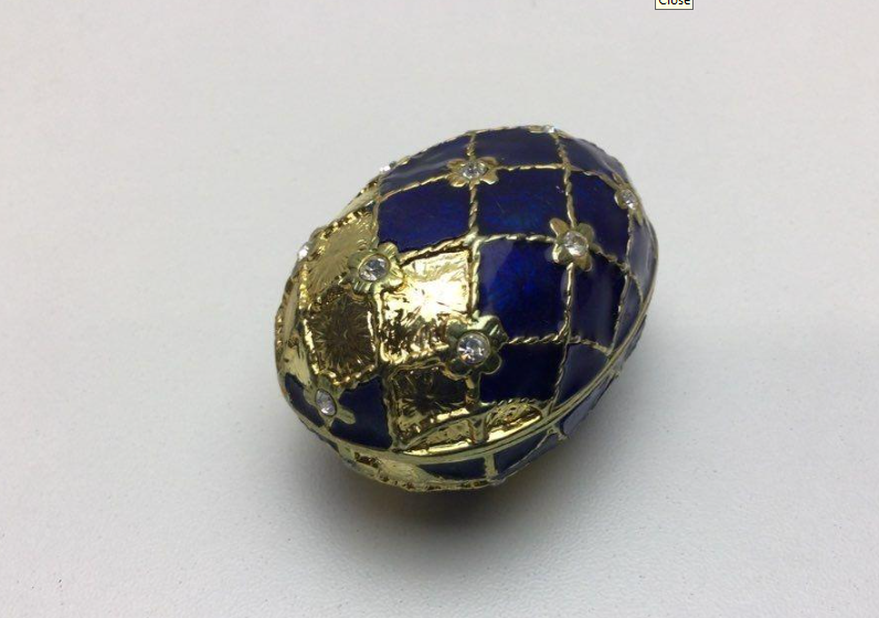 Vintage Enameled Egg Trinket Box