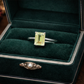 Sterling Silver Tourmaline Solitaire Ring – Emerald Cut – Size 6.5