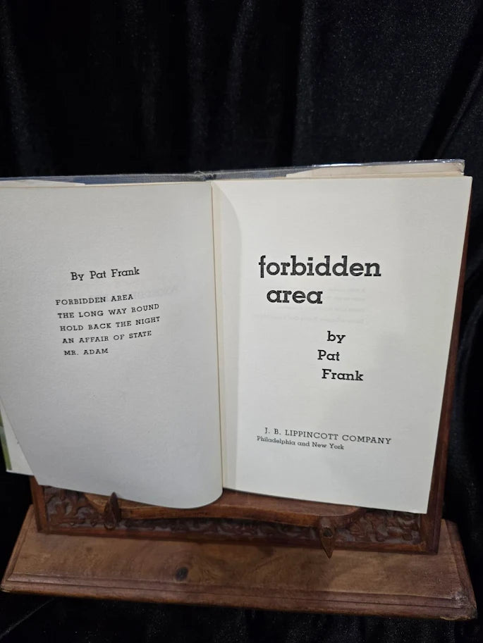 Forbidden Area by Pat Frank, 1956 J. B. Lippincott first edition hardcover in dust jacket, view 4