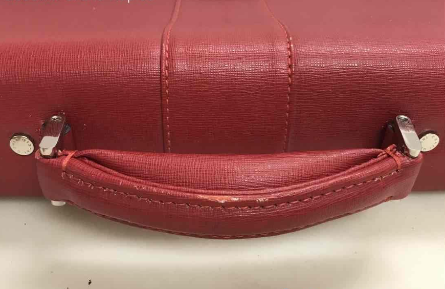 Vintage Gianni Conti Red Italian Leather Messenger Handbag with Detachable Strap