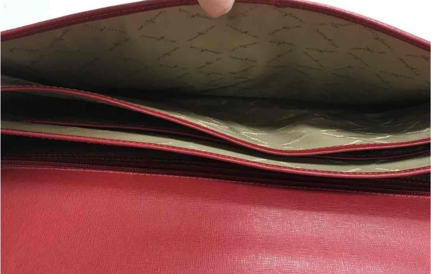 Gianni Conti Red Italian Leather Messenger Briefcase Handbag | Structured Work Bag with Detachable Strap