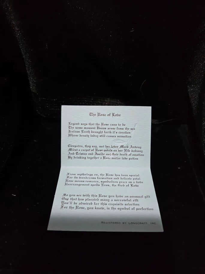 Giovanni “Rose of Love” Gold-Tone Rose Brooch with Original Box & Poem Card