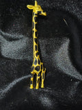 Carolee Giraffe Brooch – Vintage Gold Tone & Black Enamel Figural Pin