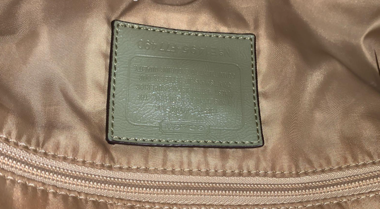 Coach olive green signature nylon messenger crossbody bag with silver-tone hardware, view 8