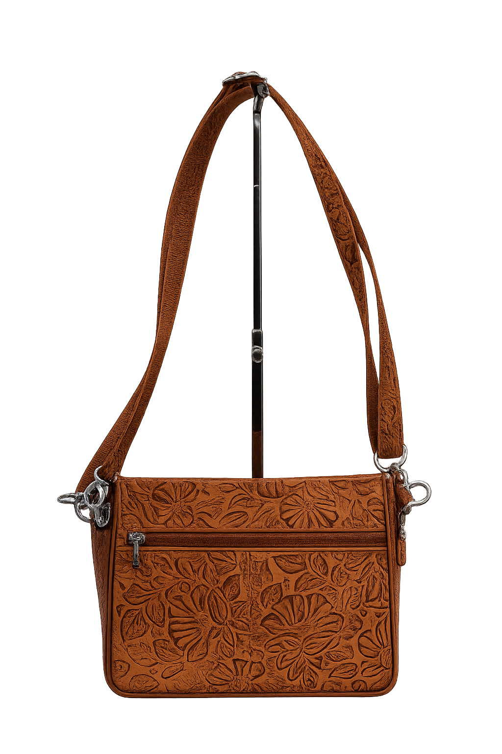 Gun Tote’n Mamas Tooled Leather Crossbody Bag | Brown Floral Embossed Shoulder Bag
