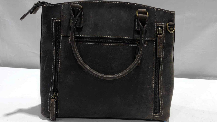 Gun Tote’n Mamas Brown Distressed Leather Conceal Carry Handbag RFID Protection CCW Purse