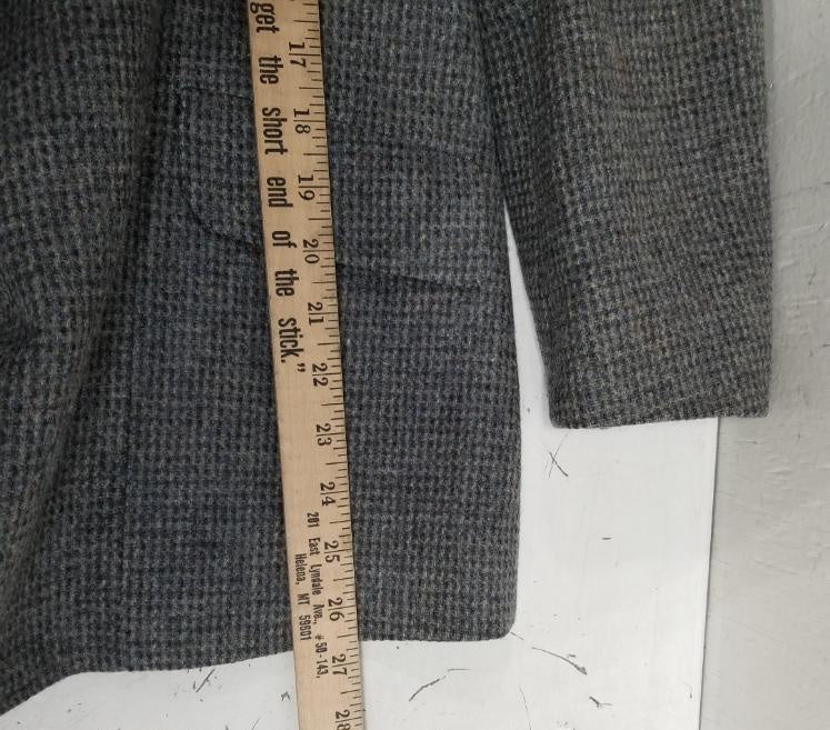 L.L.Bean women's gray herringbone blazer with notched lapels and flap pockets, view 2