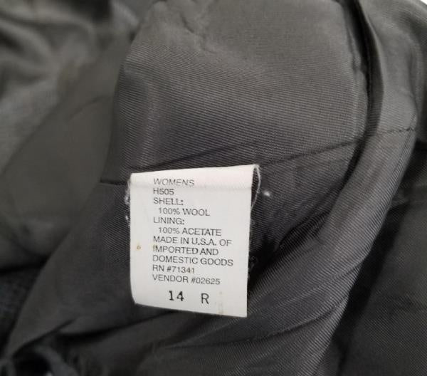 L.L.Bean women's gray herringbone blazer with notched lapels and flap pockets, view 7