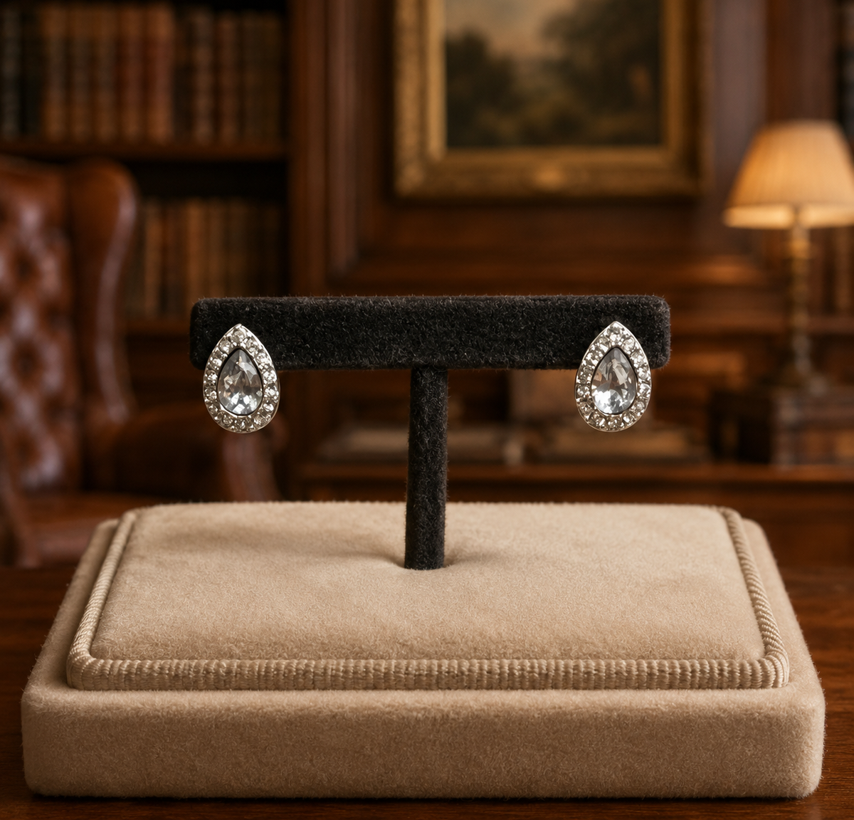 Givenchy silver-tone clear rhinestone stud earrings