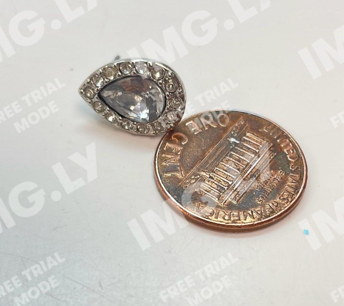 Givenchy silver-tone clear rhinestone stud earrings, view 3