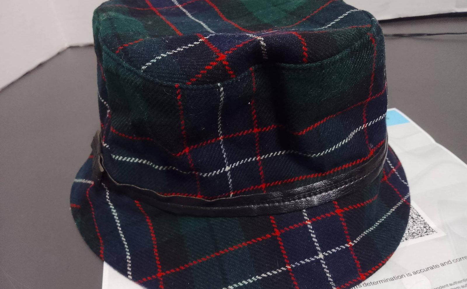 Coach Women's Green Tartan Plaid Hat Size Small with Authentication Paperwork
