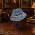 Paradise Blue and Gold Costume Hat with Feathers